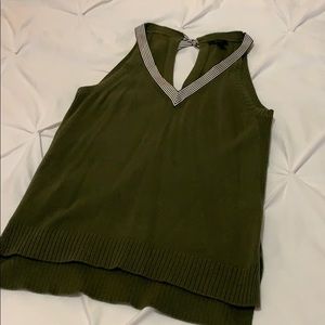 J Crew sweater tank with ribbon tie